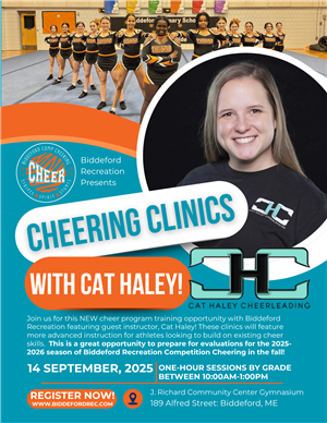 Cat Haley cheer clinic flyer 2025