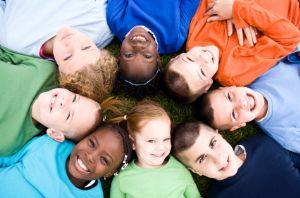 Kids Laying in a Circle